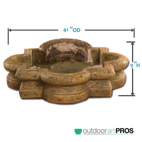Quatrefoil One Piece Fountain Basin - Small | 41" Wide - Outdoorartpross