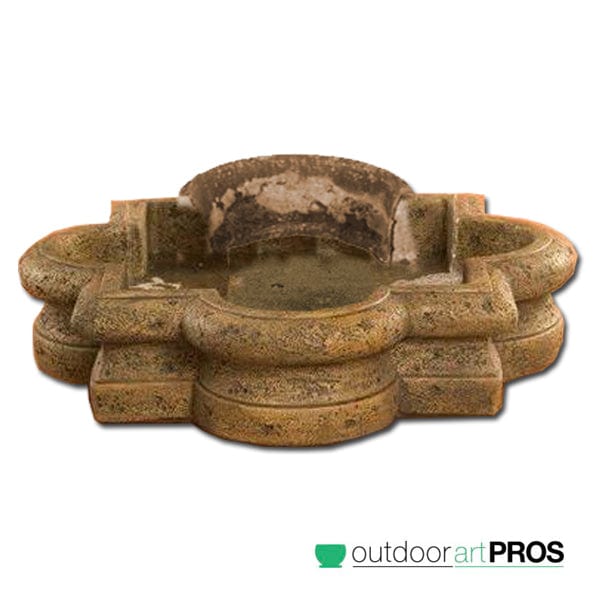 Quatrefoil One Piece Fountain Basin - Small | 41" Wide - Outdoorartpross