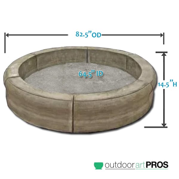 Medium Fiore Pond - Poly Basin with Set of 6 Coping Caps | 82.5 Diameter - Outdoorartpross
