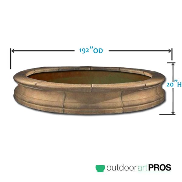 Bracci Stone Fountain Basin - 16 Feet - Outdoorartpross