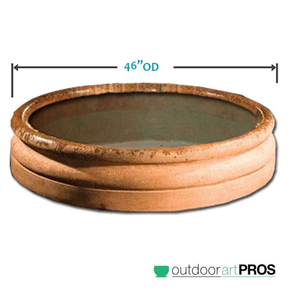 Fiore Round One Piece Fountain Basin | 46"Diameter - Outdoorartpross