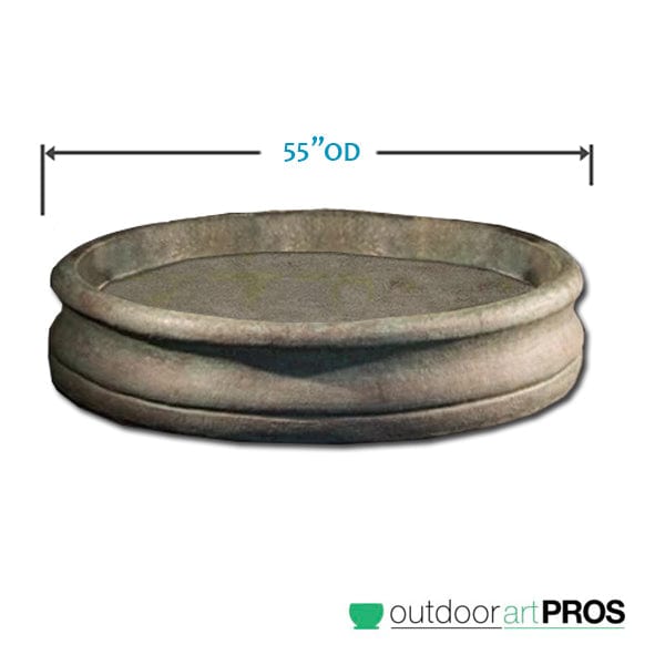Fiore Round One Piece Fountain Basin | 55"Diameter - Outdoorartpross
