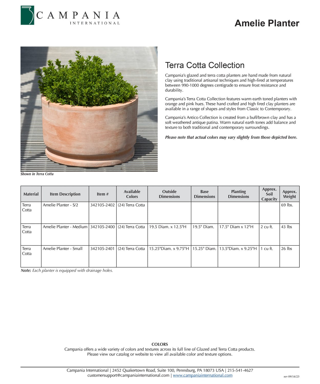 Amelie Planter Set of 2 | Terra Cotta Collection