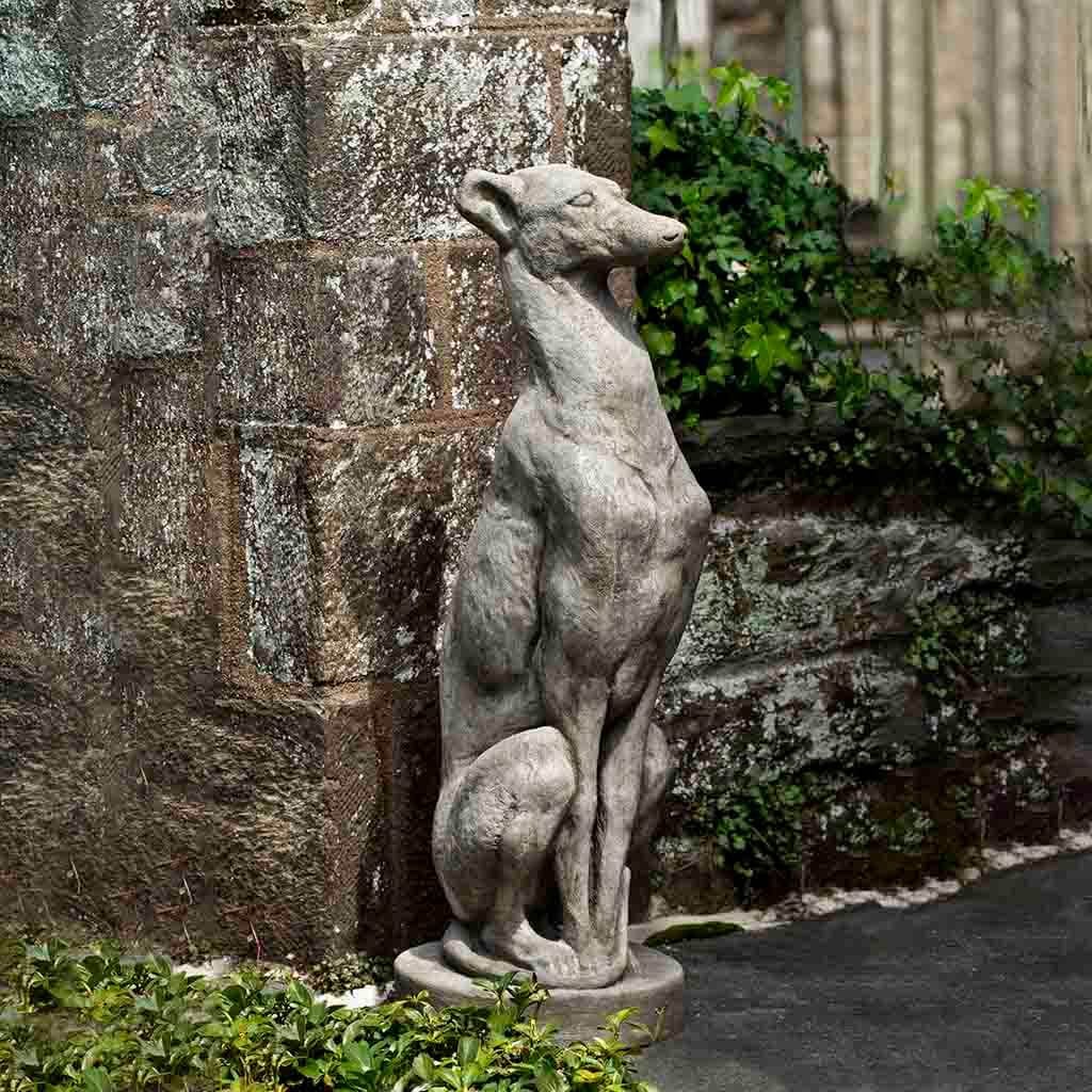 Antique Greyhound Dog Cast Stone Garden Statue