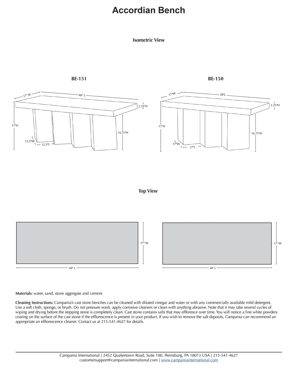 Accordion Modern Stone Bench