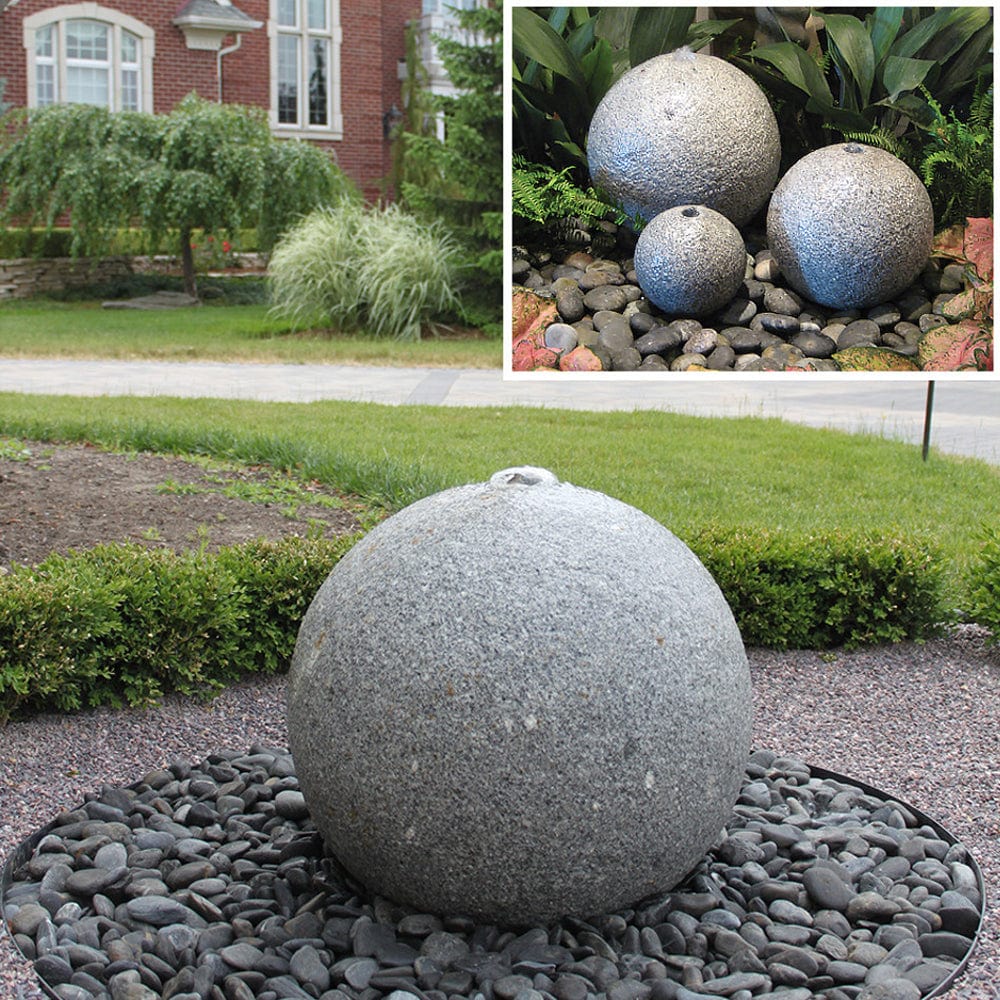 Granite Sphere Stone Fountain - Outdoorartpross