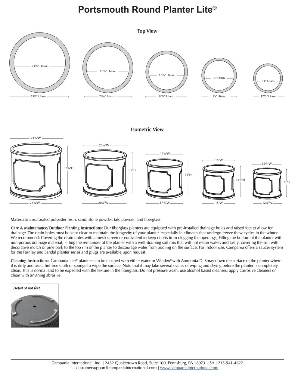 Portsmouth Round Planter | Lite® Collection