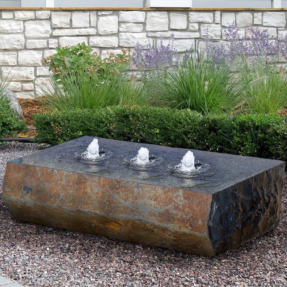 Triple Drilled Ichise Stone Fountain - Outdoorartpross