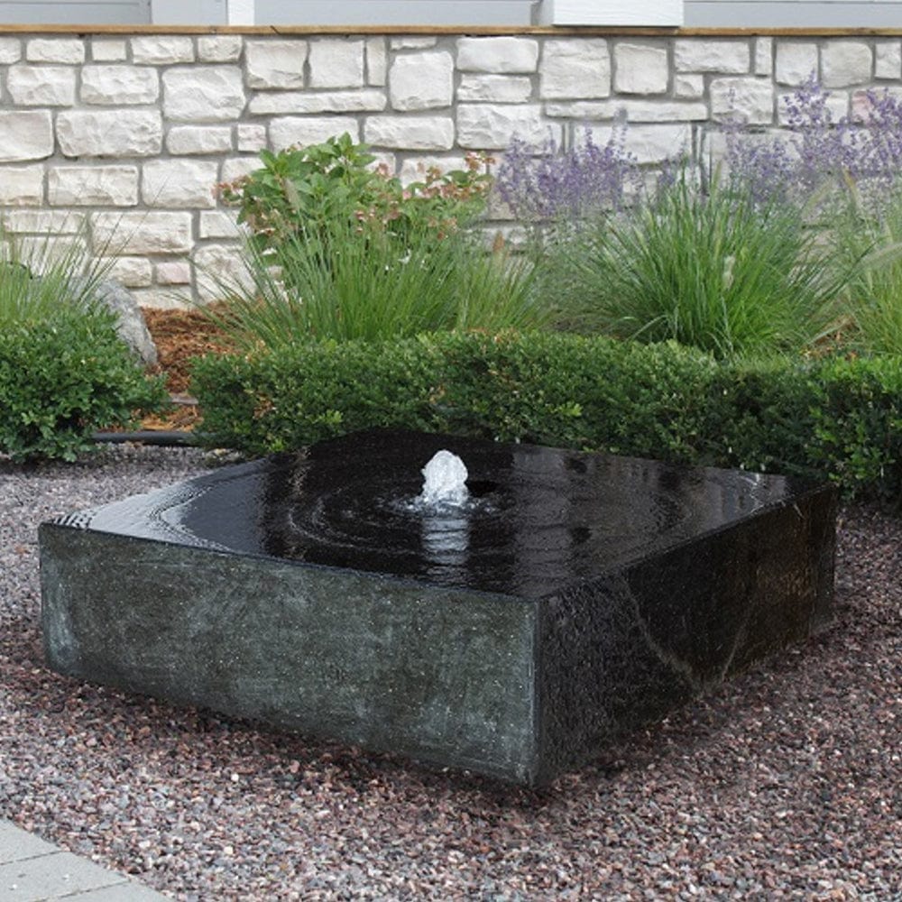 Yoshida Square Stone Fountain Polished Sides - Outdoorartpross