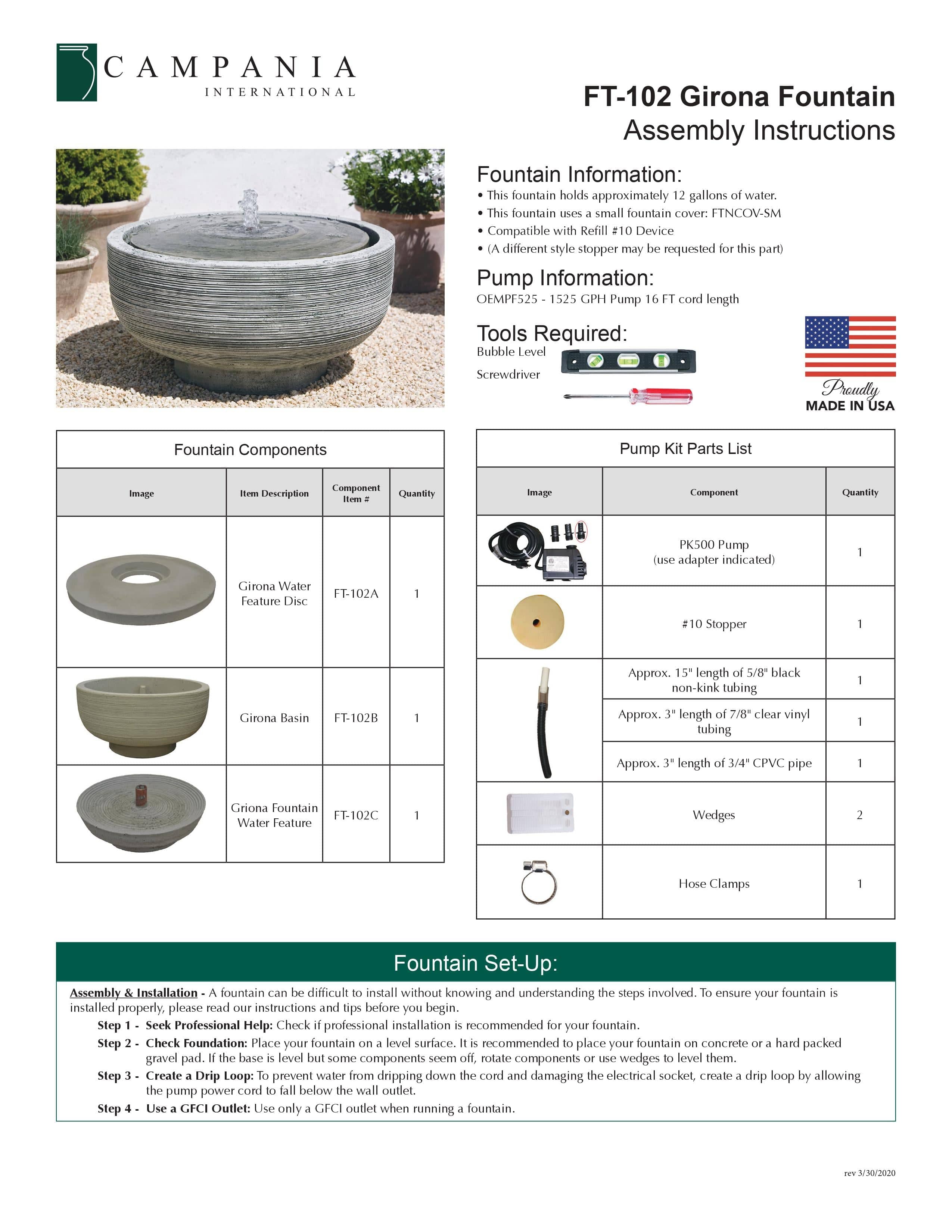 Girona Garden Water Fountain - Outdoorartpross
