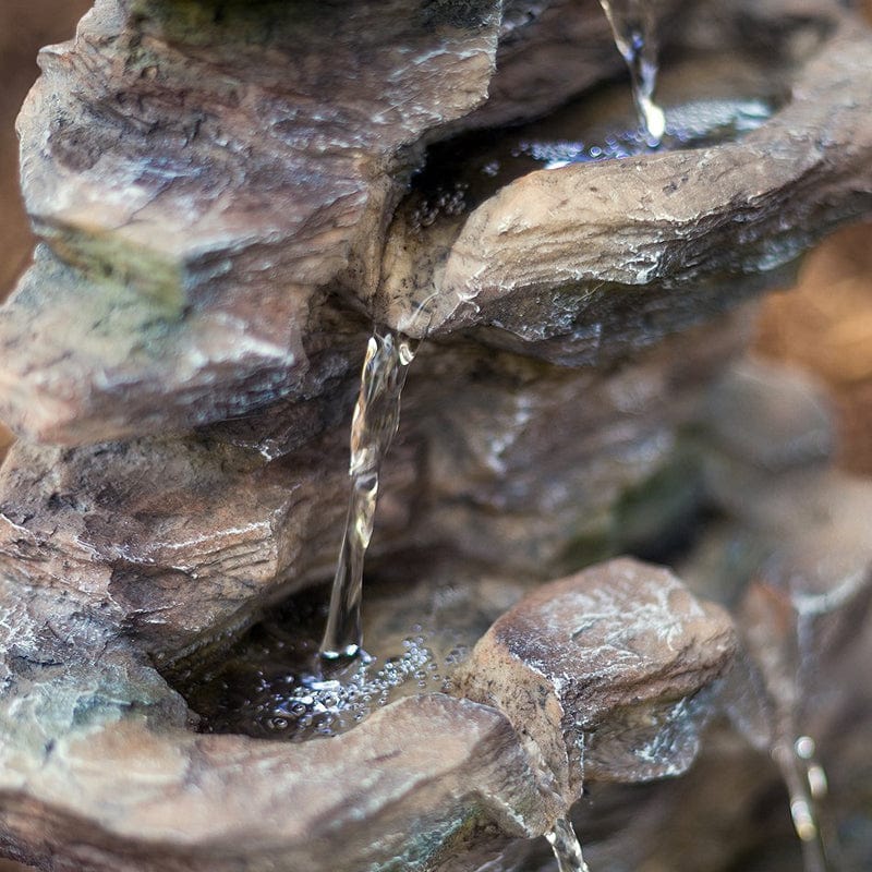 16" Castle Ledgestone Rock Fountain with LED Lights - Outdoorartpross