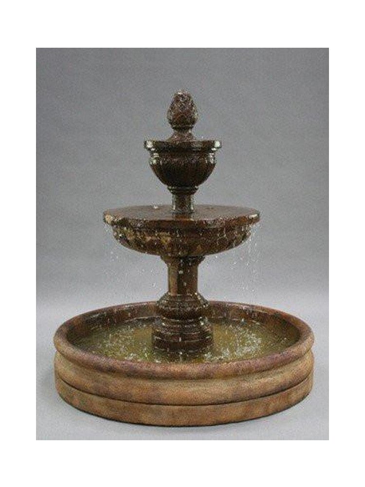Mediterranean Cast Stone Garden Fountain With 46 Inch Basin - Outdoorartpross