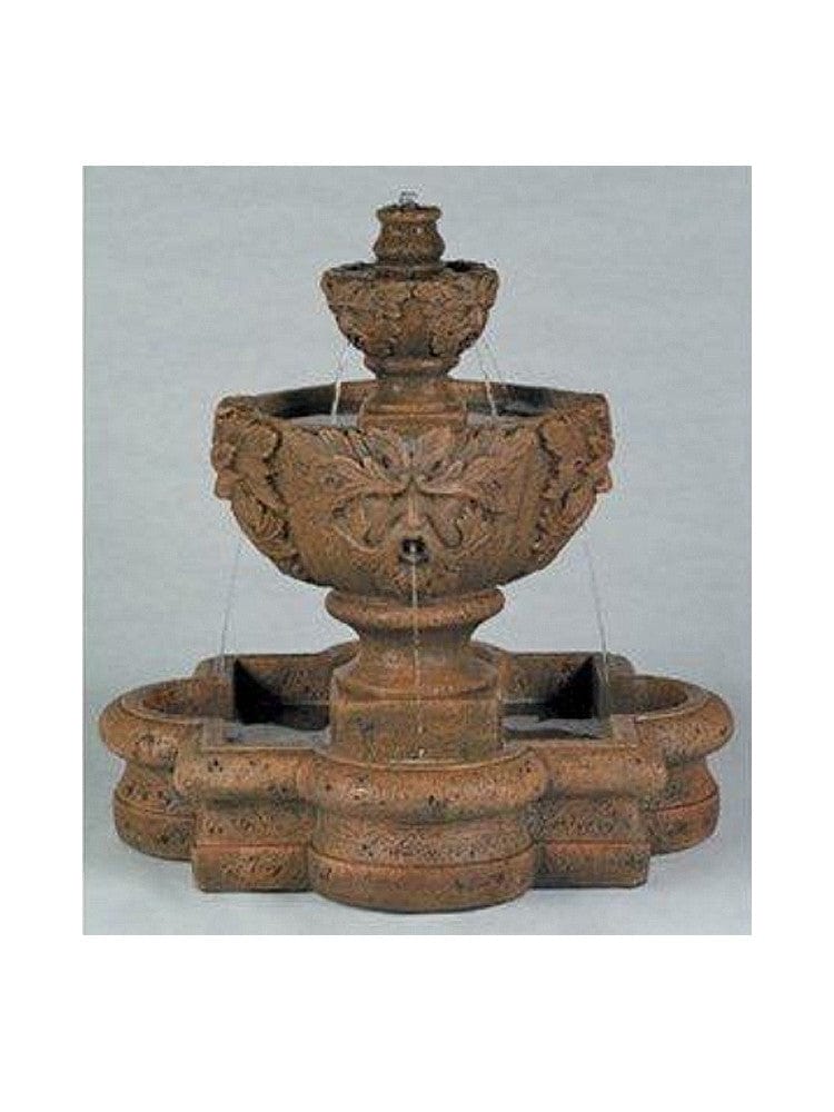 Greenleaf Majesty Tiered Garden Fountain in Quatrefoil Basin - Outdoorartpross