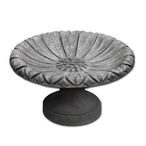 Small Lotus Cast Stone Birdbath - Outdoorartpross