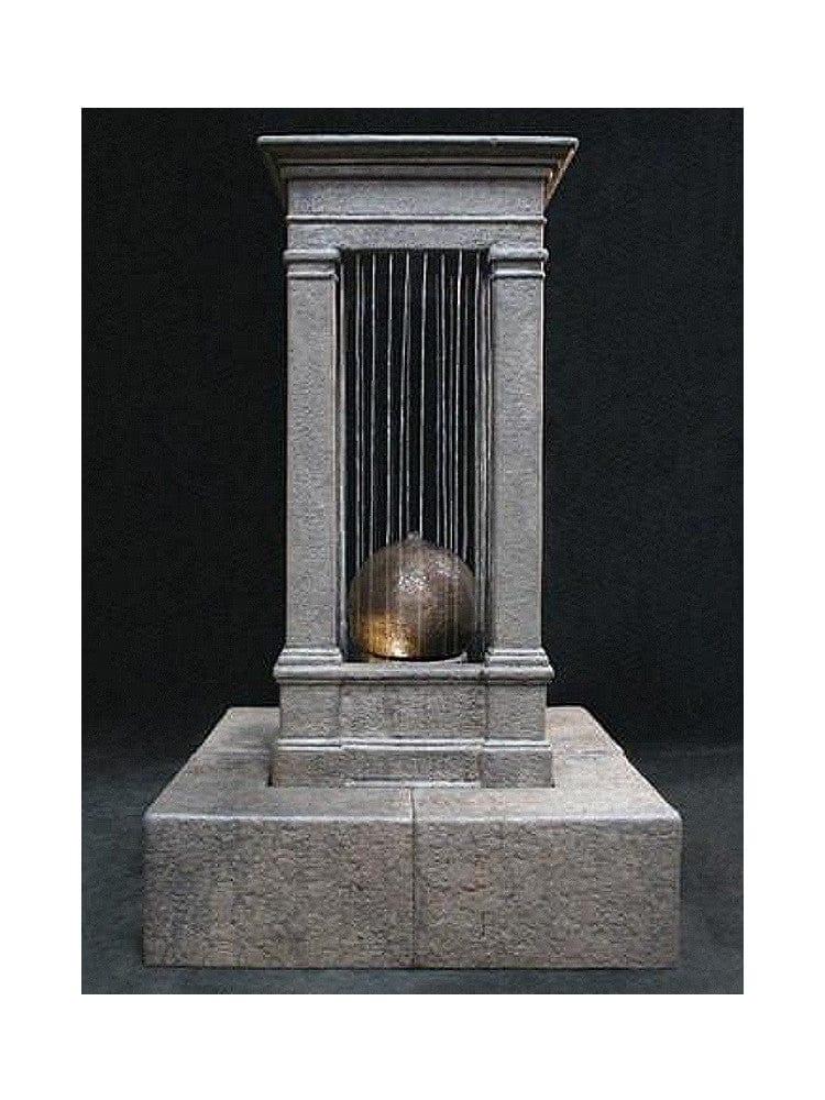 Old World Curtain Rain Outdoor Water Fountain - Tall with Sphere - Outdoorartpross