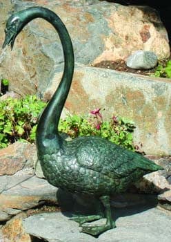 Brass Baron Long Neck Goose Garden Accent and Pool Statuary  - Brass Baron - Outdoorartpross