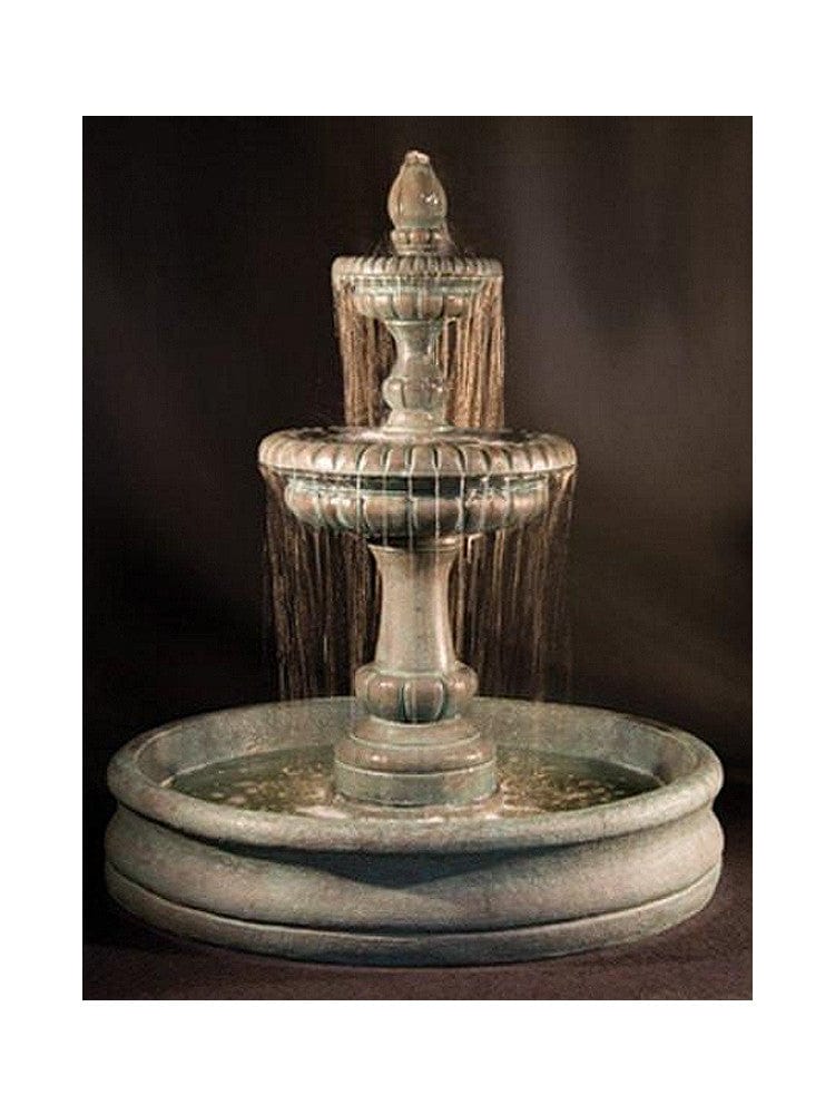 Pioggia Cast Stone Tiered Outdoor Fountain with 55" Basin- Outdoorartpross