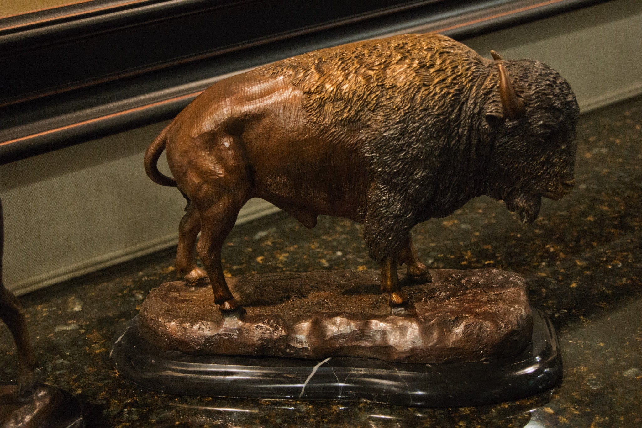 Brass Baron Buffalo Table Top Statue - Brass Baron - Outdoorartpross
