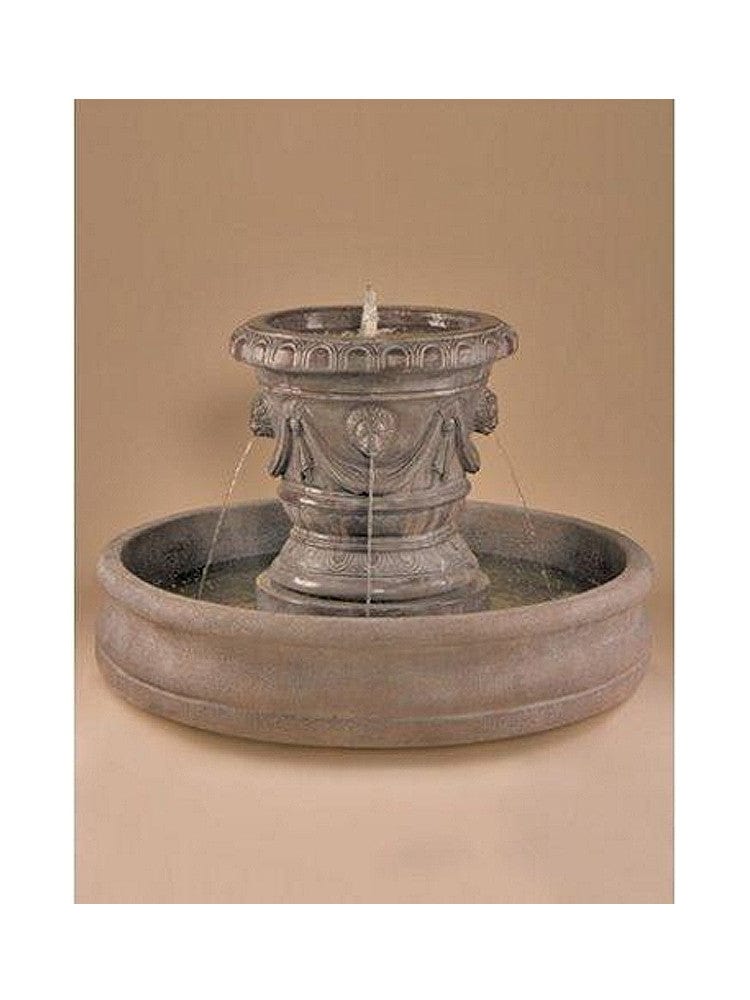 Classico Pot with Lion Heads Outdoor Water Fountain - Outdoorartpross