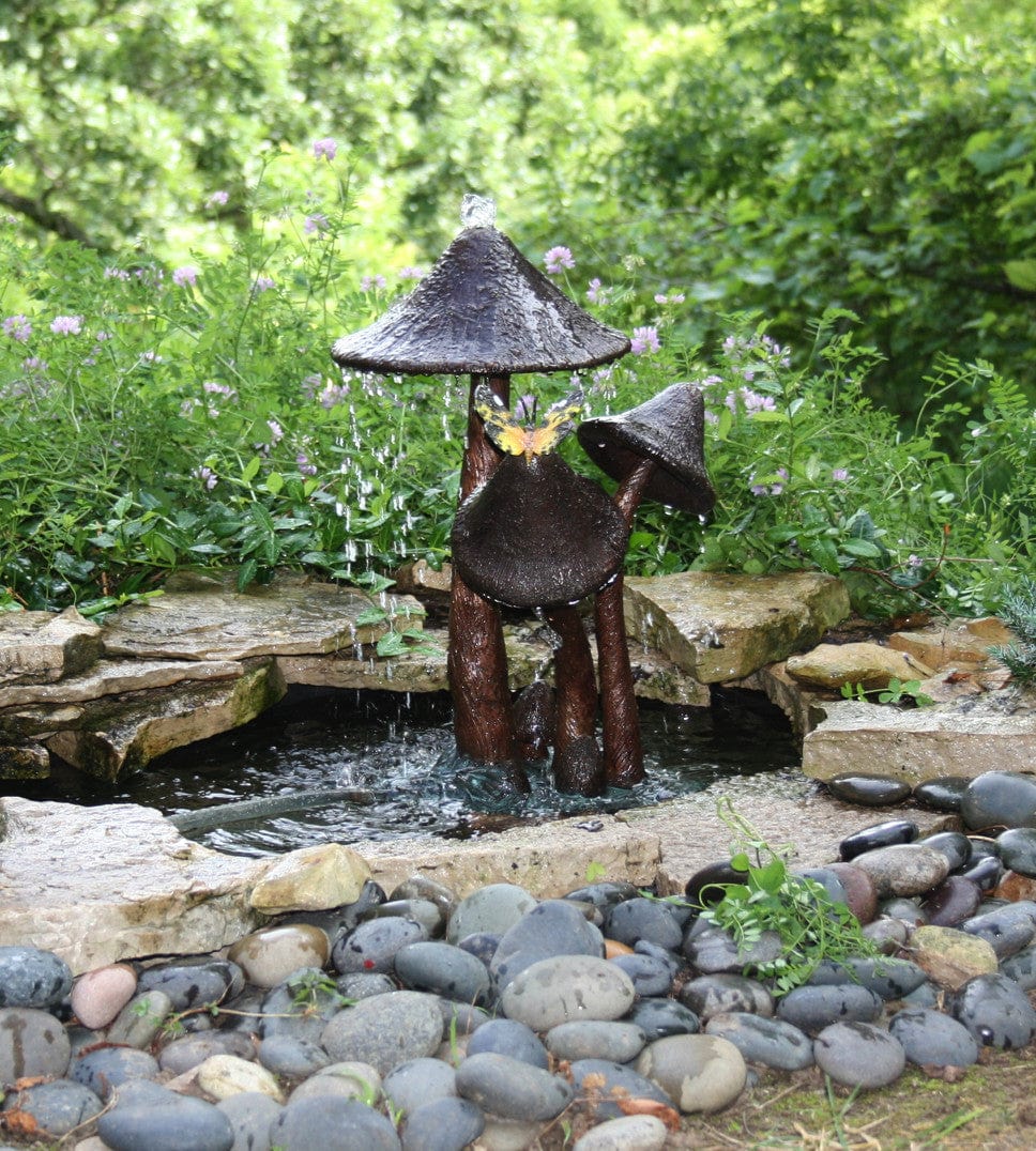 Brass Baron Mushroom Pond Garden Sculpture and Pool Statuary - Brass Baron - Outdoorartpross