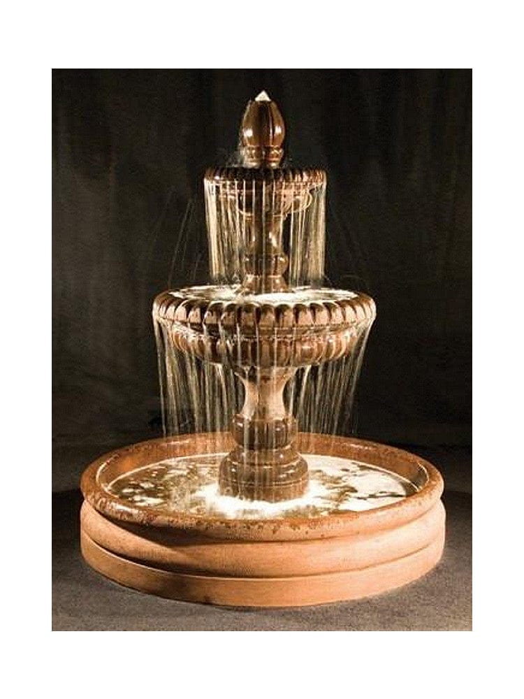 Pioggia Cast Stone Tiered Outdoor Fountain with 46" Basin - Outdoorartpross