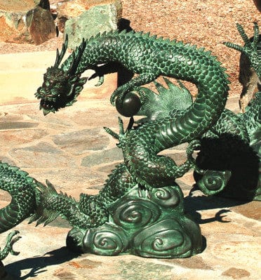 Brass Baron Medium Water Dragon Garden Accent and Pool Statuary - Brass Baron - Outdoorartpross