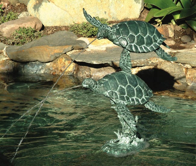 Brass Baron Sea Turtles Garden Accent and Pool Statuary - Brass Baron - Outdoorartpross