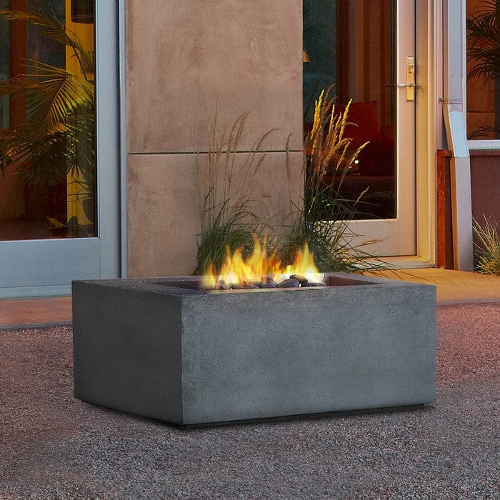 Baltic Square Natural Gas Fire Table - Glacier Gray Finish - Outdoorartpross