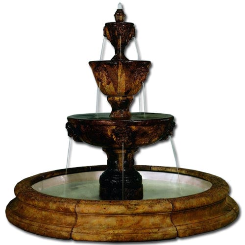 Three-Tier Leonesco In Toscana Pool Outdoor Fountain - Outdoorartpross