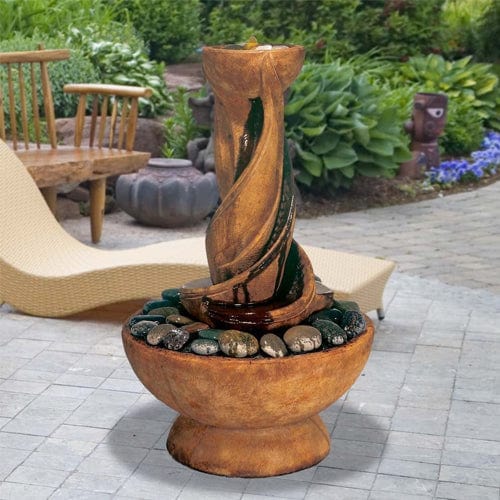 Spiral Garden Fountain - Outdoorartpross