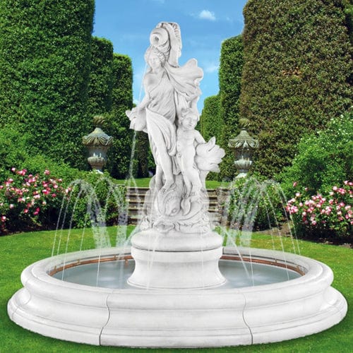 Venus With Dolphins Outdoor Fountain in Toscana Pool - Outdoorartpross