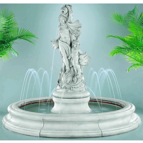 Venus With Dolphins Outdoor Fountain in Toscana Pool - Outdoorartpross