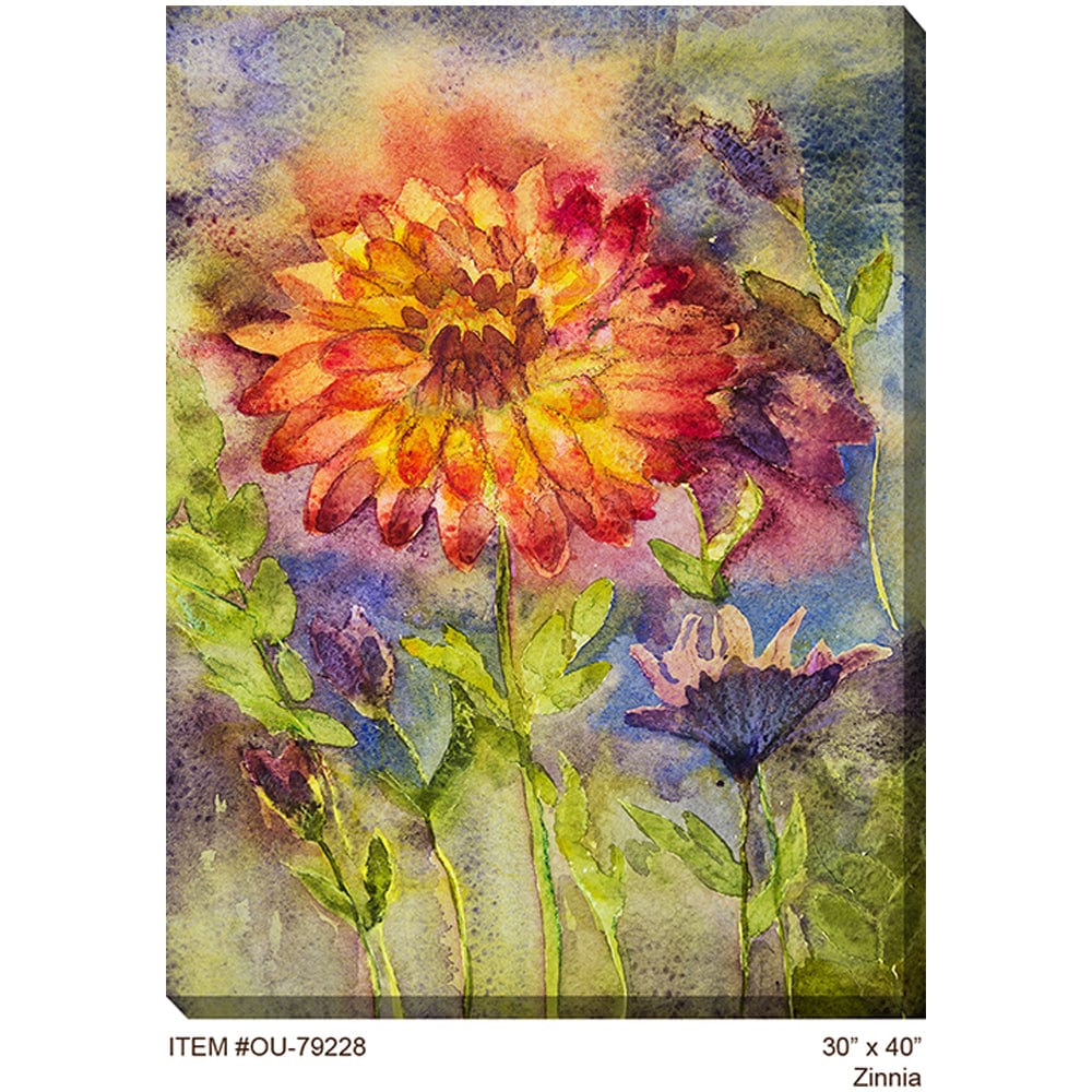 Zinnia Outdoor Canvas Art - Outdoorartpross