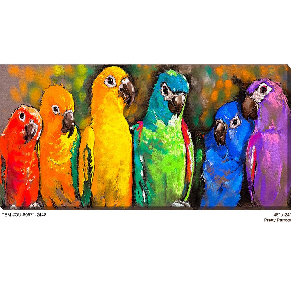 Pretty Parrots Outdoor Canvas Art - Outdoorartpross