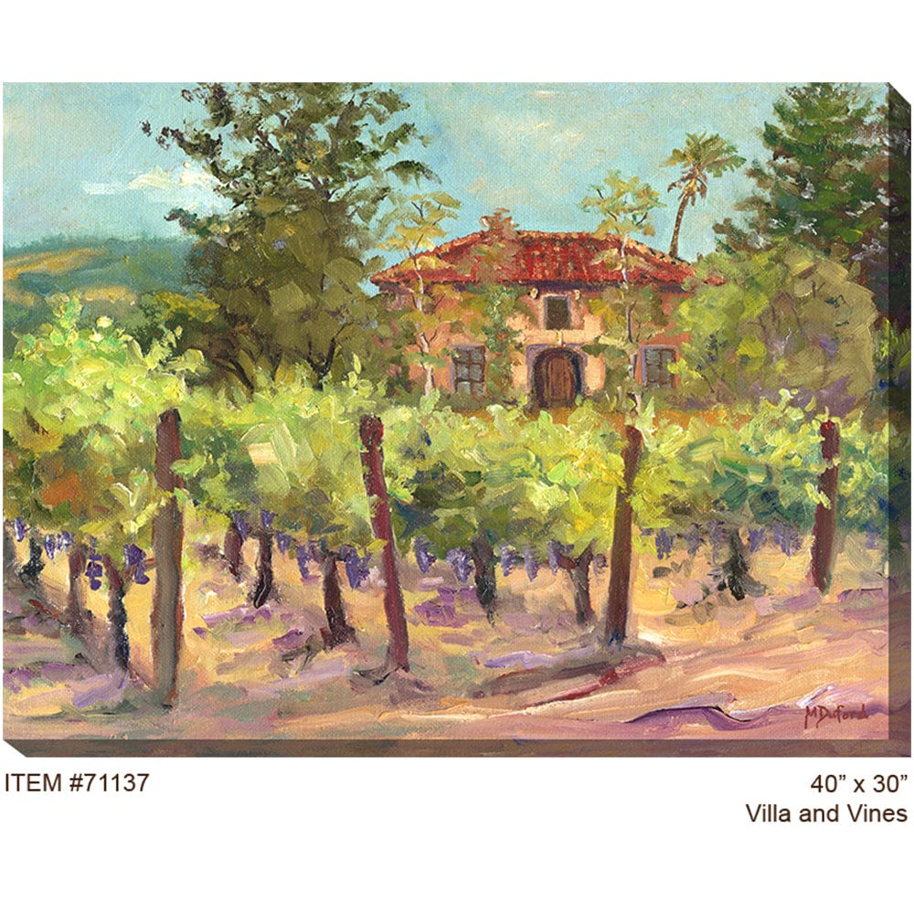Villa and Vines Outdoor Canvas Art - Outdoorartpross