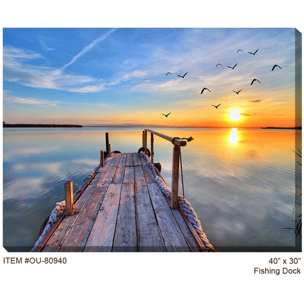 Fishing Dock Outdoor Canvas Art - Outdoorartpross