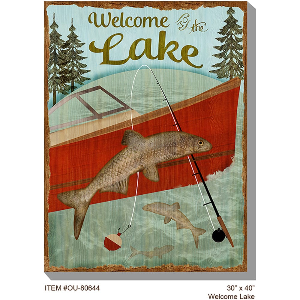 Welcome Lake Outdoor Canvas Art - Outdoorartpross
