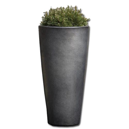 Aluan Tall Round Planter in Graphite - Outdoorartpross