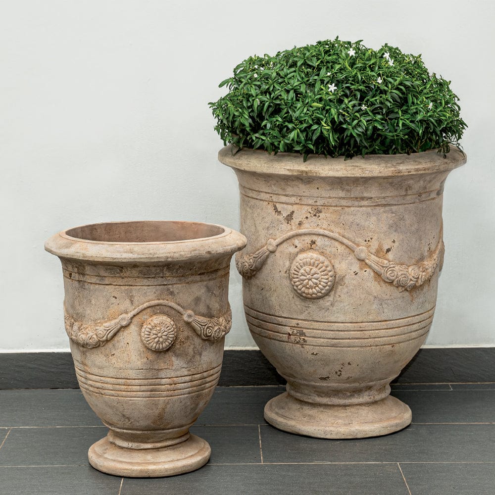 Anduze Urn Set of 2 in Antico Terra Cotta - Outdoorartpross