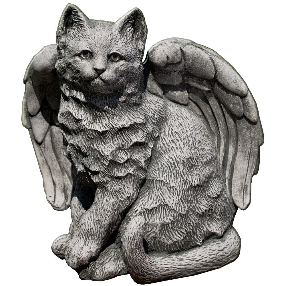 Angel Kitty Cast Stone Garden Statue - Outdoorartpross