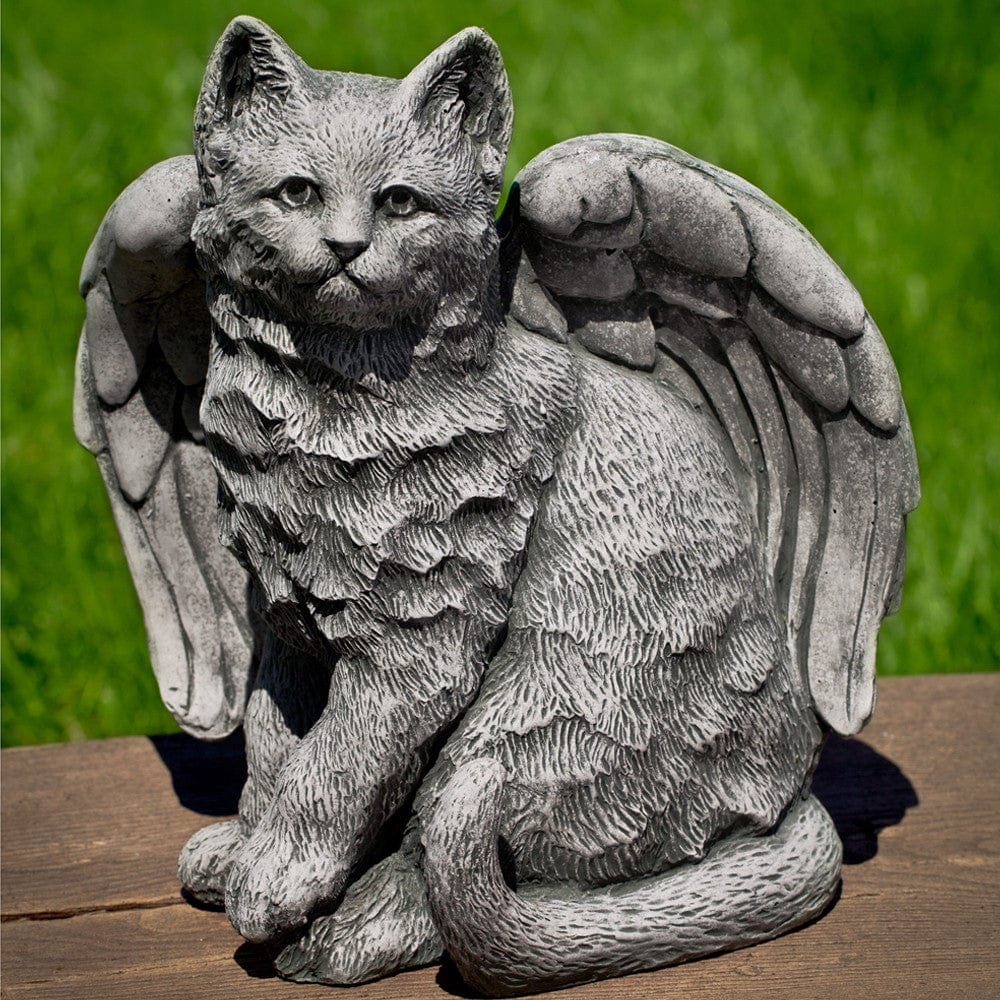 Angel Kitty Cast Stone Garden Statue - Outdoorartpross