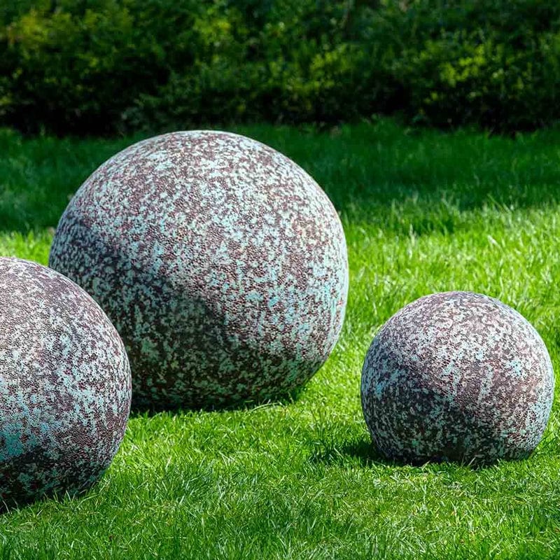 Angkor Spheres - Set of 3 in Verdigris | Garden Spheres- Outdoorartpross