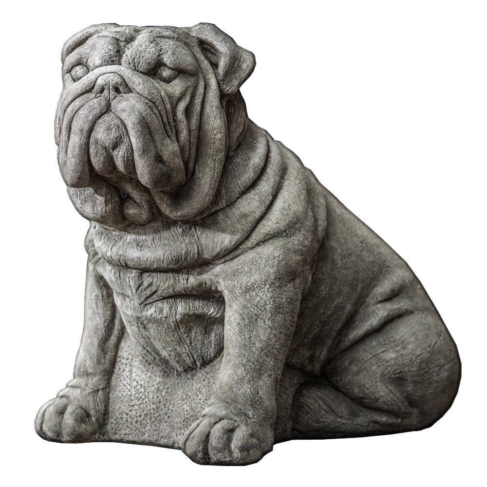Antique Bulldog Cast Stone Garden Statue - Outdoorartpross