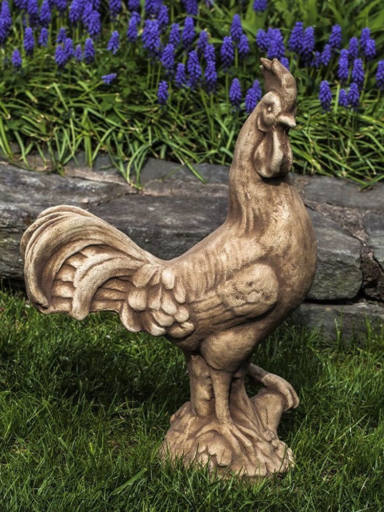 Antique Rooster Cast Stone Garden Statue - Outdoorartpross