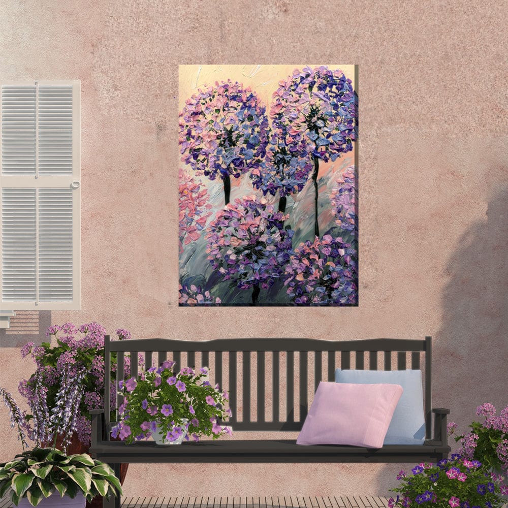 Artistic Allium Outdoor Canvas Art - Outdoorartpross