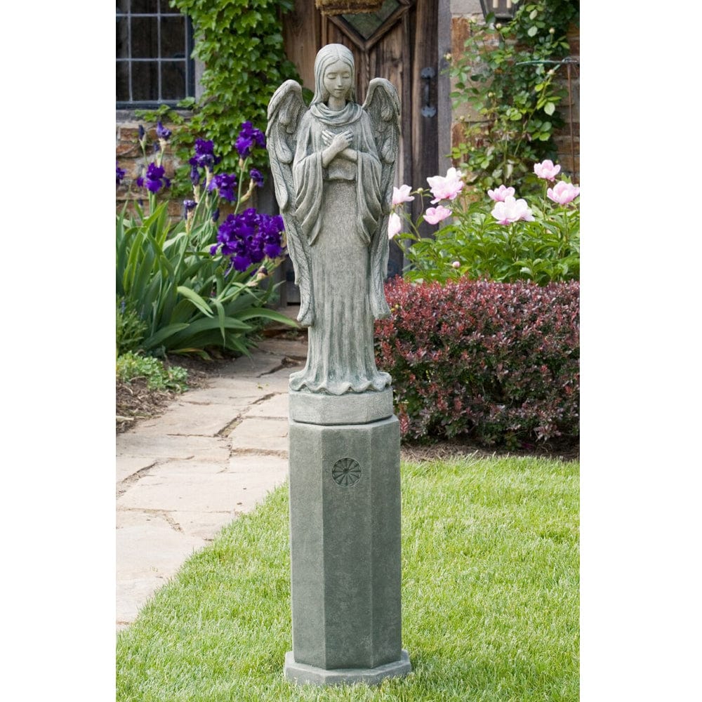 Autumn Angel Garden Statue on Pedestal - Outdoorartpross