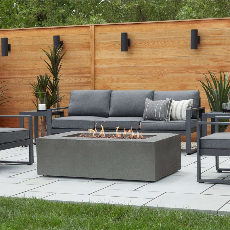 Baltic Rectangle Natural Gas Table in Glacier Gray Finish - Outdoorartpross