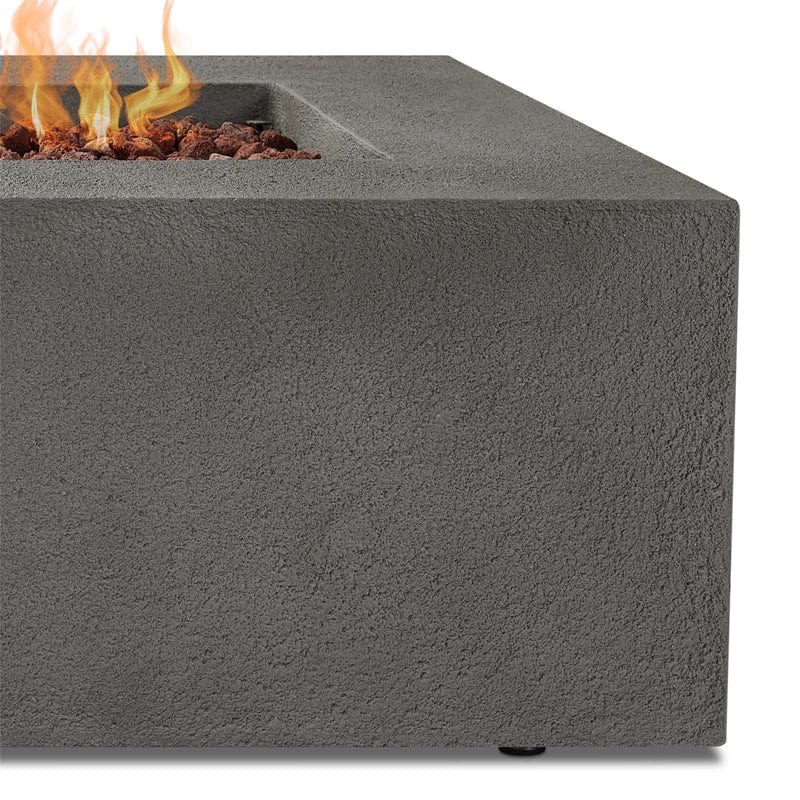 Baltic Rectangle Propane Fire Table - Glacier Gray Finish - Outdoorartpross