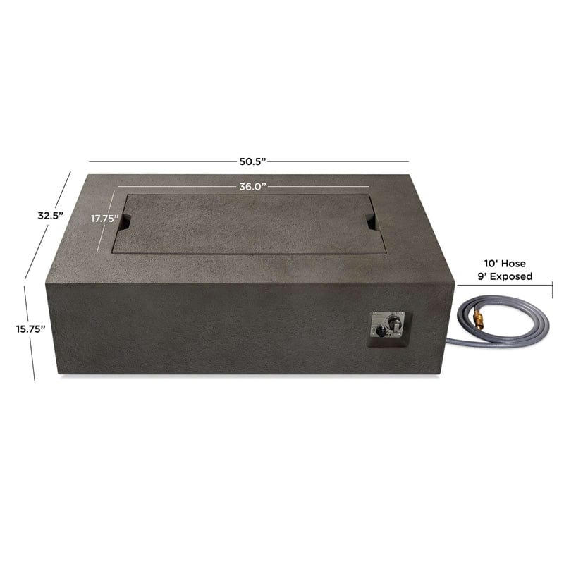 Baltic Rectangle Natural Gas Table in Glacier Gray Finish - Outdoorartpross