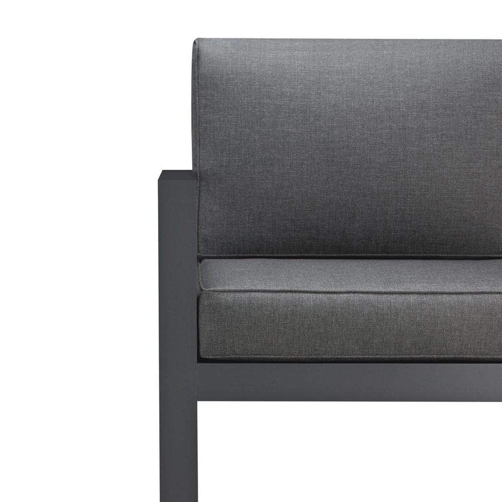 Baltic Outdoor Chair Set in Gray Aluminum Frame with Gray Cushions - Outdoorartpross